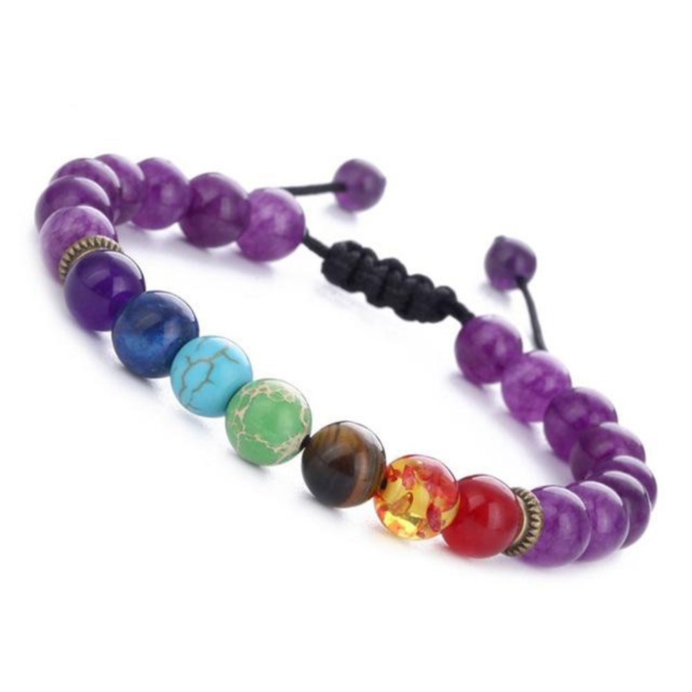 7 Chakra adjustable Amethyst bracelet